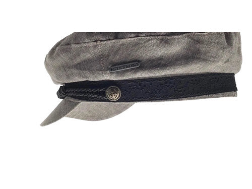 STETSON Mütze  Elbsegler grau Leinen fisherman Sommer Gr.61/XL Schirmmütze
