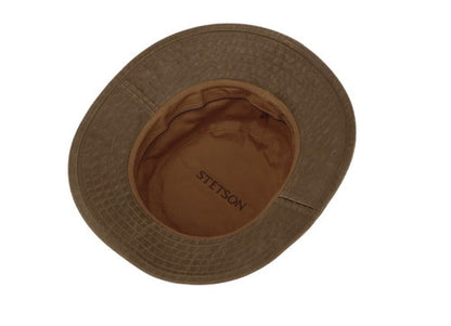 STETSON bucket hat brown Vintage look Outdoorhut Stoffhut Fischerhut Anglerhut