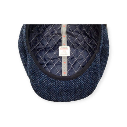 HARRIS-TWEED Mütze herringbone blau Bakerboy Newsboy