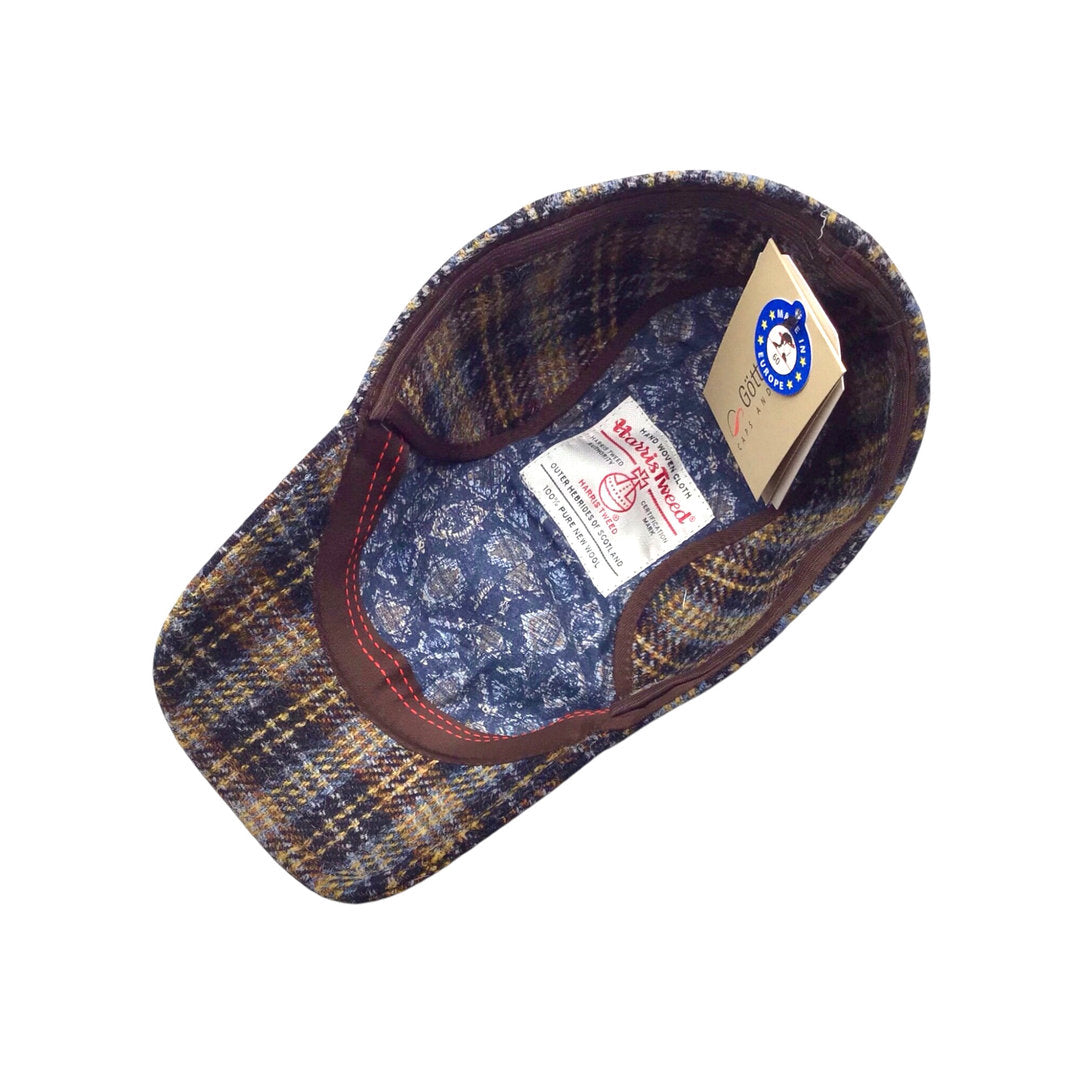 HARRIS-TWEED Mütze Göttmann BASECAP Ohrenklappen braun Schottenkaro