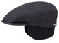 STETSON Mütze Flatcap KENT Gr.M/57 Ohrenklappen kariert herringbone Winter